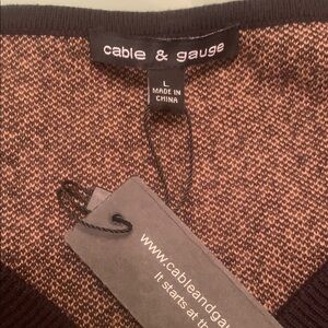 Cable & Gauge Brown and Black Metallic Knit Top